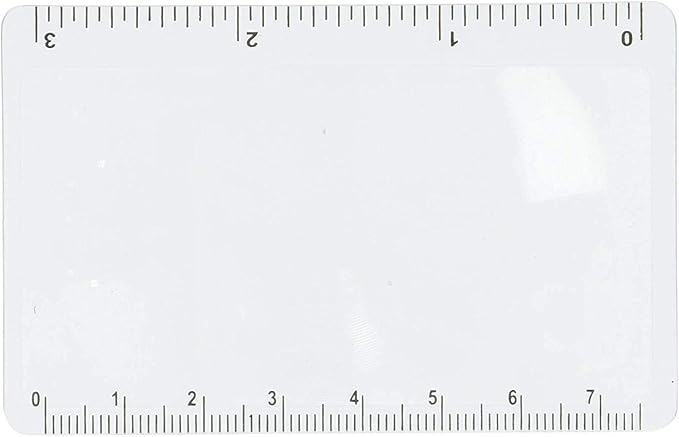 Fresnel Lens 4X Magnifier Pocket Wallet Credit Card Size • Ruler - Unbreakable Plastic for Home Office Classroom & Outdoor EDC Survival Kit Bushcraft (10 Pack Ruler/Magnifier - Red)