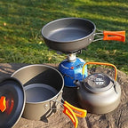 Camping Cookware Kit Outdoor Aluminum Cooking Set Kettle Pan Pot for Travelling Hiking Picnic BBQ Tableware Equipment