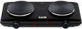 CUKOR Double Cast Iron 2 Burner, 1800W Countertop Burner, Dual Electric Stove Burners, Portable Double Burner for Cooking