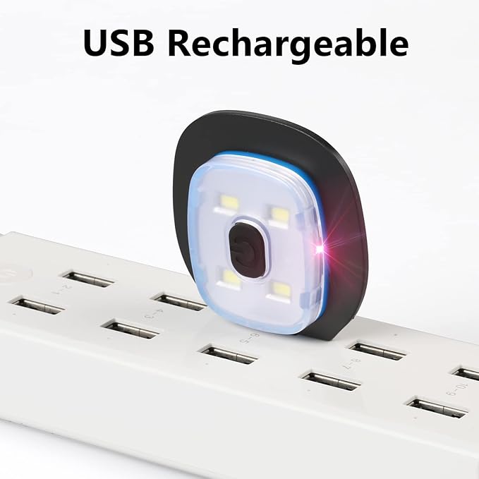 Wmcaps USB Rechargeable Light for LED Beanie, Lighting Modes Hands Free Flashlight, Easy Install Quick Replaceable Headlamp