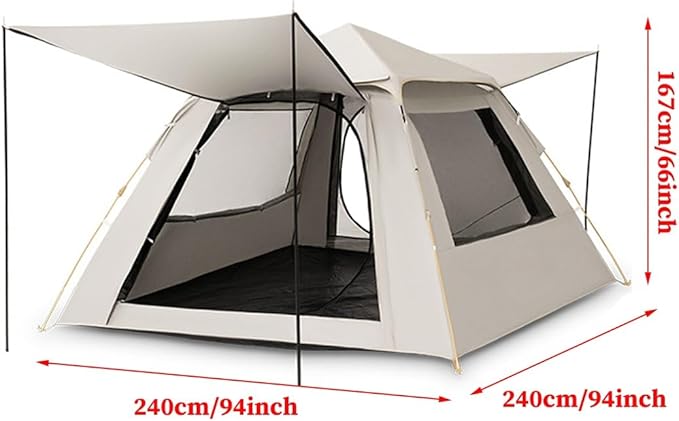 Tents for Camping 3/5 Person Tent Waterproof Beach Canopy Tent Pop Up, Easy Setup Backpacking Tents with Mats, Dome Tent, Family Tent for Outdoor Hiking with Porch (Color : /Green, Size : 5-8 Person