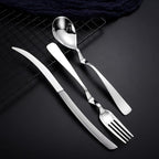 36-Piece Silverware Set Spoons and Forks Set Kitchen Utensils Set Flatware Set for 12 Stainless Steel Utensils Set, Mirror Effect Cutlery, Integral Molding, Dishwasher Safe for Picnic & Camping