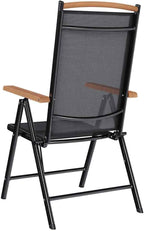 6-Pack Black Folding Patio Chairs, 25.6"x22.8"x42.9" Textilene Zero Gravity Outdoor Lounge Seats with Adjustable Backrest, Lightweight Camp Chairs for Garden Balcony Terrace