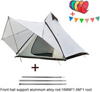 GeRRiT 4 Person Tent for Camping Pyramid Teepee Tent Outdoor Portable Double Layers Indian Tipi Tent for Outdoor Family Hiking Yurt Tent