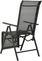 Reclining Patio Chairs ,Garden Chairs,Barbecue Chairs,Fishing Chairs,Coffee Chair,Bistro Chair,Camping Chair,Beach Chair,for Deck, poolside,Camping,Beach,Campsite,2pcs Textilene and Aluminum Black