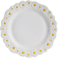 Camping Plates Ceramic Dinner Plate Embossed Dinner Plate Restaurant Western Food Plate Home Kitchen Dessert Plate Tableware Decorative Plate(25cm)