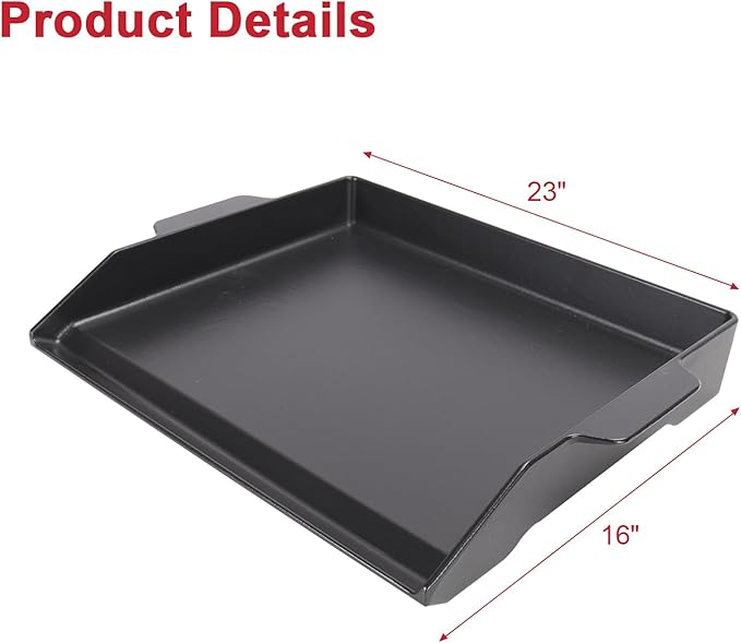 Nonstick Cast Iron Griddle for Gas Grill, 23" x 16" Universal Cooking Coating Flat Top Plate for Gas Stove Top 4 Burner Oven/Stove Top, Electric Grill
