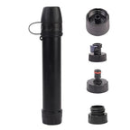 1 Pack Survival Water Filter Straw for Hiking & Camping, 2025 Personal Portable Water Purifier, 3000L Long Life, Includes Bottle & Hydration Bladder Adapters (1, Black, 3x3x19.3cm)