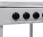 Gas Stove 4 Burner, Portable Natural Gas Stove Outdoor Camping BBQ Stove Gas Cooker with 2 Tier Storage Rack, for RV, Apartment, Outdoor Cooking (White, 4-Burner)