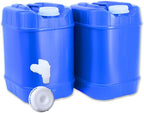 5-Gallon Stackable Water Storage Containers, 5 Gallons Each w/Lids + Spigot, Easy Fill, Survial Supply Emergency Water Storage for Camping and Disaster Preparedness, RV, 10 Gallon (2 Tanks)