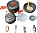 Camping Cookware Kit Outdoor Aluminum Cooking Set Kettle Pan Pot for Travelling Hiking Picnic BBQ Tableware Equipment