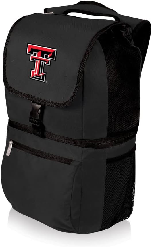 PICNIC TIME NCAA Texas Tech Red Raiders Zuma Backpack Cooler - Soft Cooler Backpack - Lunch Cooler, (Black)