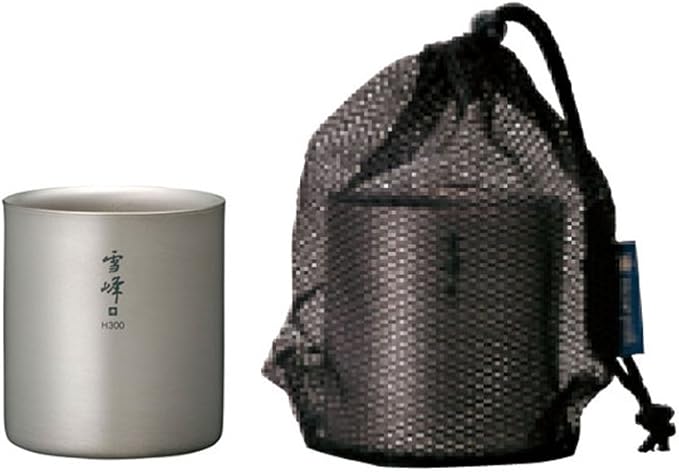 Snow Peak Titanium H300 Stacking Mug, TW-123, Premium Titanium, Made in Japan, Ultralight for Camping, Backpacking Everyday Use, Lifetime Product Guarantee