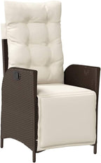 Reclining Patio Chair with Footrest Brown Poly Rattan Porch Chairs Camping Chairs Patio Chairs Living Room Chairs for Dining Patio Bedroom Outdoor