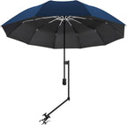 UPF 50+ Beach Umbrella with Adjustable Universal Clamp