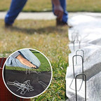 Petgrow 6 Inch Garden Stakes Galvanized Landscape Staples,U-Type Turf Staples for Artificial Grass, Rust Proof Sod Pins Stakes for Securing Fences Weed Barrier, Outdoor Wires Cords Tents Tarps