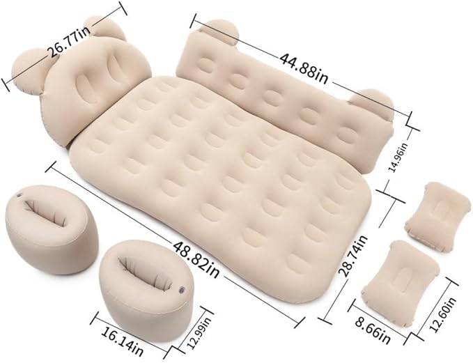 Car Air Mattress for, Travel Bed, Camping Bed Cushion, Inflatable Vehicle Air Cot, Portable Sleeping Pad, Inflatable Mattress,Grey
