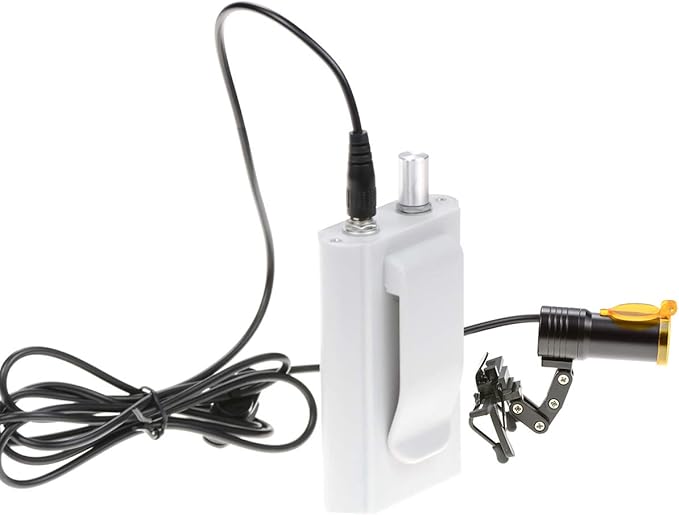 5W Waist Hanging Rechargeable Dental LED Head Light with Plastic Clip Filter for Surgical Magnifier (Silver)