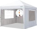 Quictent Easy Pop up Canopy Tent 10'x10' with 4 Detachable Window Sidewalls, One Person Setup, Waterproof Outdoor Portable Vendor Event Tent Shelter Enclosed, Wheeled Bag Included