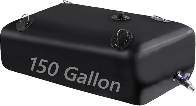 Water Storage Bladder, Water Tank, 150 Gallon Foldable Portable Water Storage, Large Water Storage Containers with 3/4" PVC Spigot Kit for Camping, Garden, Emergency Water Storage