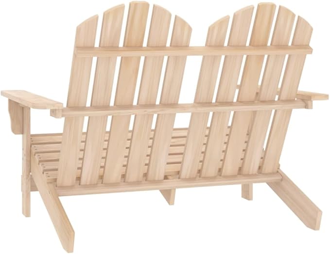 2-Seater Patio Adirondack Chair,Outdoor Chairs,Leisure Chair,Reception Chair,Garden Chair,Decorative Chair,Camping Chair,Conversation Chair,for Patio,Balcony,Party,Solid Wood Fir