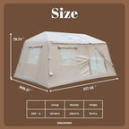 Easy Setup Inflatable Camping Tent, Waterproof 4 Season Air Tent with Hand Pump, Oxford Glamping Tent for 4/6/8 Adults