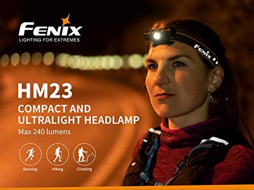 EdisonBright Fenix HM23 V2 300 Lumen LED Headlamp for Camping/Hiking Kids/Children Battery Carry case