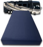 FoamRush 4" x 32" x 78" Camping Cot Gel Memory Foam RV Mattress Replacement with Canvas Navy Cover, Medium Firm, Made in USA, Camper Trailer, Removable Water-Resistant Outdoor/Indoor Cover w Zipper