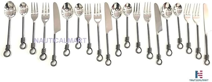 Twist and Shout Stainless Steel Flatware Set Service for Persion Modern Silverware Utensils Set Kitchen Restaurant, Wedding, Party Dinnerware Accessories (2 Set)