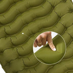 Enlarged and thickened air Sleeping Mats for camping (78.75 x 27.55 X 3.93 inches), 330lbs load capacity, quick inflation in 25 seconds at maximum speed, low noise, TPU coated(Military Green)