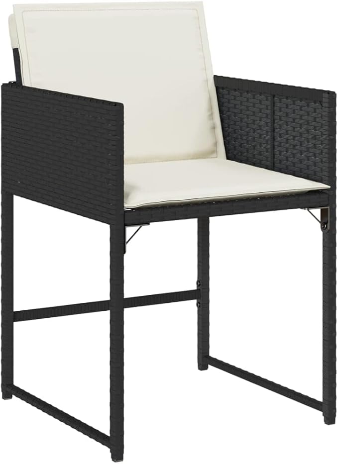 Patio Chair Black and Cream White Patio Furniture Camping Chair Outdoor Seating for Deck Garden