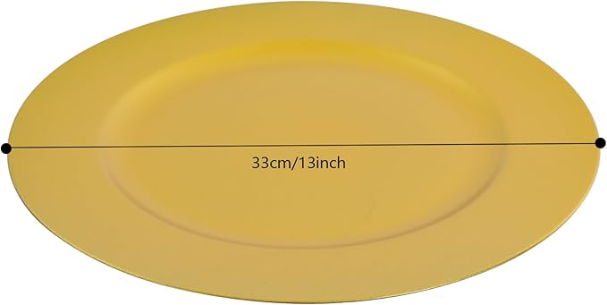 100 Pcs Charger Plates Bulk, 13 Inch Round Charger Plates Set, Table Decoration Dinner Tray for Wedding Party Baby Shower (Gold)