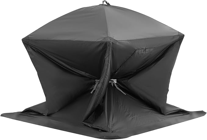 VEVOR Portable Pop-Up Tent, 1-8 Person Insulated Shelter, Large Fishing Area, Hub-Style Shanty for Winter Fishing, Waterproof Oxford Ice Cube with Anchors/Ropes/Carrying Bag