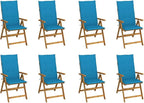 Folding Patio Chairs with Cushions 8 pcs Solid Acacia Wood Balcony Chairs Camping Chair Accent Chair Outdoor Chairs for Bedroom Dining Outdoor Patio