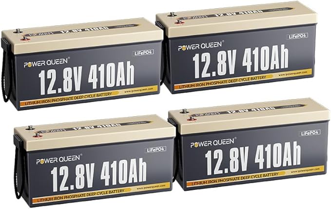 Power Queen 12V 300Ah LiFePO4 Battery, 3840Wh Lithium Battery with 2560W Power Output, Up to 15000+ Deep Cycles, BMS Protections for Solar, RV Motorhome, Marine, Off-Grid