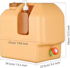 5 Gallon (20L) BPA-Free Extra Thick & Large Capacity Water Jug w/Spigot + Hand Sanitizer Bottle, Leak-Proof Heavy Duty Portable Container for Camping Hiking Picnic Emergency Use w/Extension Tube