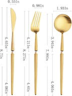 3 Pcs Portable Black Flatware Set for 1 Forks Spoons and Knives Gold Silverware Set Utensils Tableware Light Travel Outdoors with Box