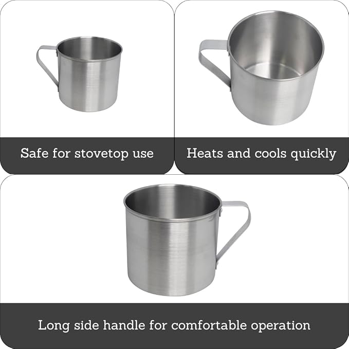 IMUSA USA R200-10WM Aluminum Mug for Stovetop Use or Camping 0.7 Quart, Silver