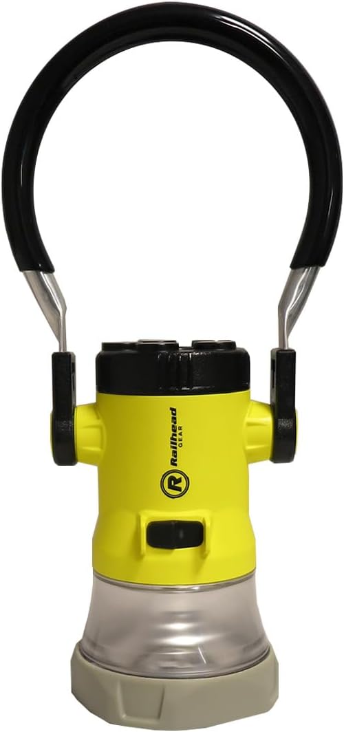Railhead Railroad Trainman Lantern , Outdoor LED Battery Operated Light for Signaling and Hanging Lamp on Arm , Water-Resistant with Magnets RH-TL2020