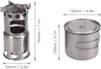 Outdoor Camping Cookware Set Folding Backpacking Camp Stove with 1100ml Pot Tableware
