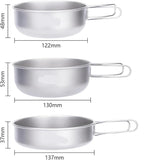 Pure Titanium Folding Cookware Set, Portable Lightweight Frying Pan and Tableware Bowl for Outdoor Camping and Picnic