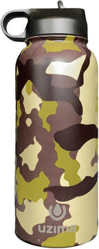 Uzima - Z-Source Filtered Water Bottle for Hiking, Backpacking, Camping, and Travel. Large 32oz Capacity with Double-Walled Stainless Steel Exterior.
