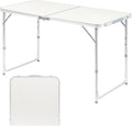 3.0 Ft Folding Portable Camping Table with Adjustable Height Aluminum Legs for Kitchen, BBQ, Dining, Picnic, Cooking, Beach, Garden, Party, Traval, Party, 4-6 People