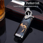 HONEST Single Jet Flame Butane Lighter Refillable Metal Lighters Adjustable Gas Lighter Windproof Lighters Gift for Men (Black)