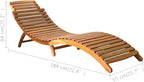 Sun Lounger Solid Acacia Wood Brownpatio Chairs Tanning Chair Outdoor Lounge Chairs Camping chairsSuitable for Gardens, courtyards