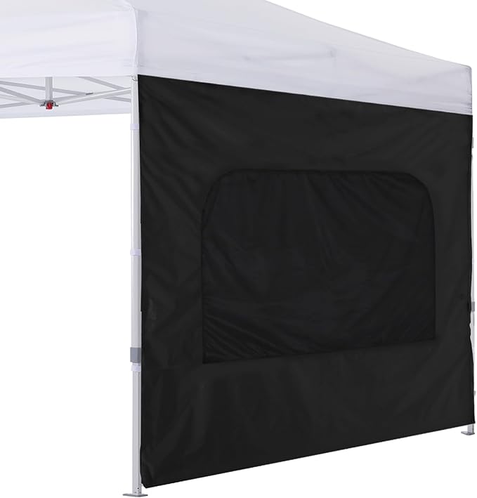 COOSHADE Instant Canopy SunWall 10x10 Canopy SideWall for Pop up Canopy Tent, 1 Pack Sidewall with Mesh Window Only, Black