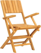 Solid Teak Wood Folding Patio Chairs 2-Pack 21.7"x24"x35.4" Weather-Resistant Outdoor Lounge Chairs for Poolside, Beach, Camping and Backyard