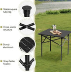VINGLI Portable Picnic Roll Table, Folding Carbon Steel Camping Table with Bag, Perfect for Outdoor& Indoor, Beach, Patio, Yard, Apartment Floor (20 * 20 * 20in)