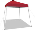 8x8 Top Pop Up Canopy Tent with Central Lock Design, Slant Legs, Backpack, Easy Outdoor Sun Shade for Events, Parties, Camping(Red)