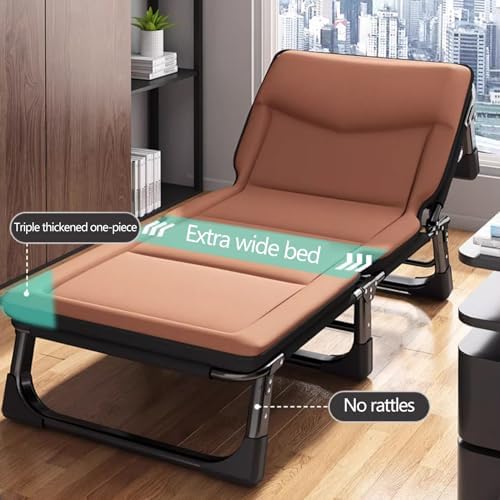 Folding Camping Cot for Adults Heavy Duty Outdoor Bed with Carry Bag Layer Travel Camp Cots Portable Cot Extra Wide,Foldable Bed with Mattress 4 Speed Adjustable Backrest with 3D Memory Head